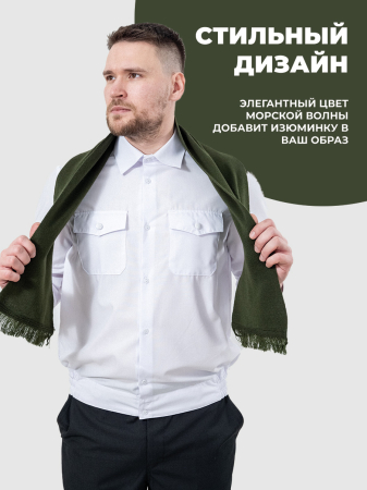 Шарф, оливковый, пан, шерсть - интернет магазин Полигон