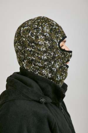 Маска 2 отверстия, зеленый, пан, шерсть - интернет магазин Полигон