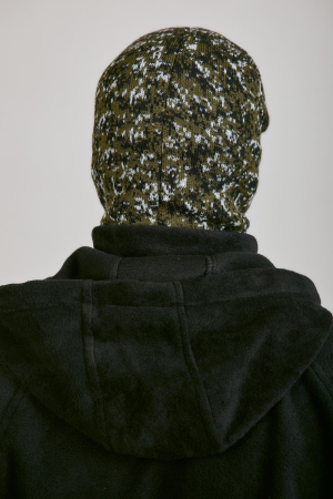 Маска 2 отверстия, зеленый, пан, шерсть - интернет магазин Полигон