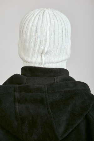 Маска 2 ОТВЕРСТИЯ, белый, пан, шерсть - интернет магазин Полигон