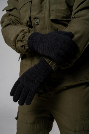 Перчатки 2ой вязки, черный, зима - интернет магазин Полигон