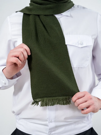 Шарф, оливковый, пан, шерсть - интернет магазин Полигон
