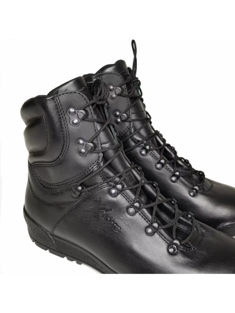 Берцы МАНГУСТ штурмовые городского типа, Бутекс черный, кожа - интернет магазин Полигон