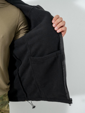 Куртка тактическая 3 в 1, цвет черный, ткань рип-стоп, ткань флис - интернет магазин Полигон