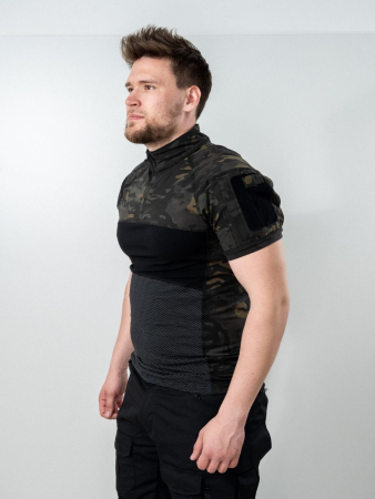 Футболка боевая Knitted Short-sleeve Shirt, черный, мультикам - интернет магазин Полигон